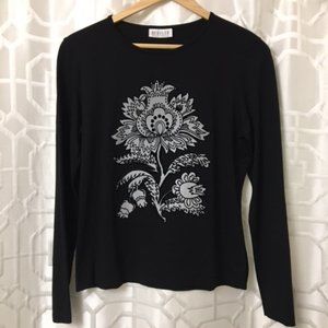 BEUTLER SWISS DESIGN stretch rayon black top M